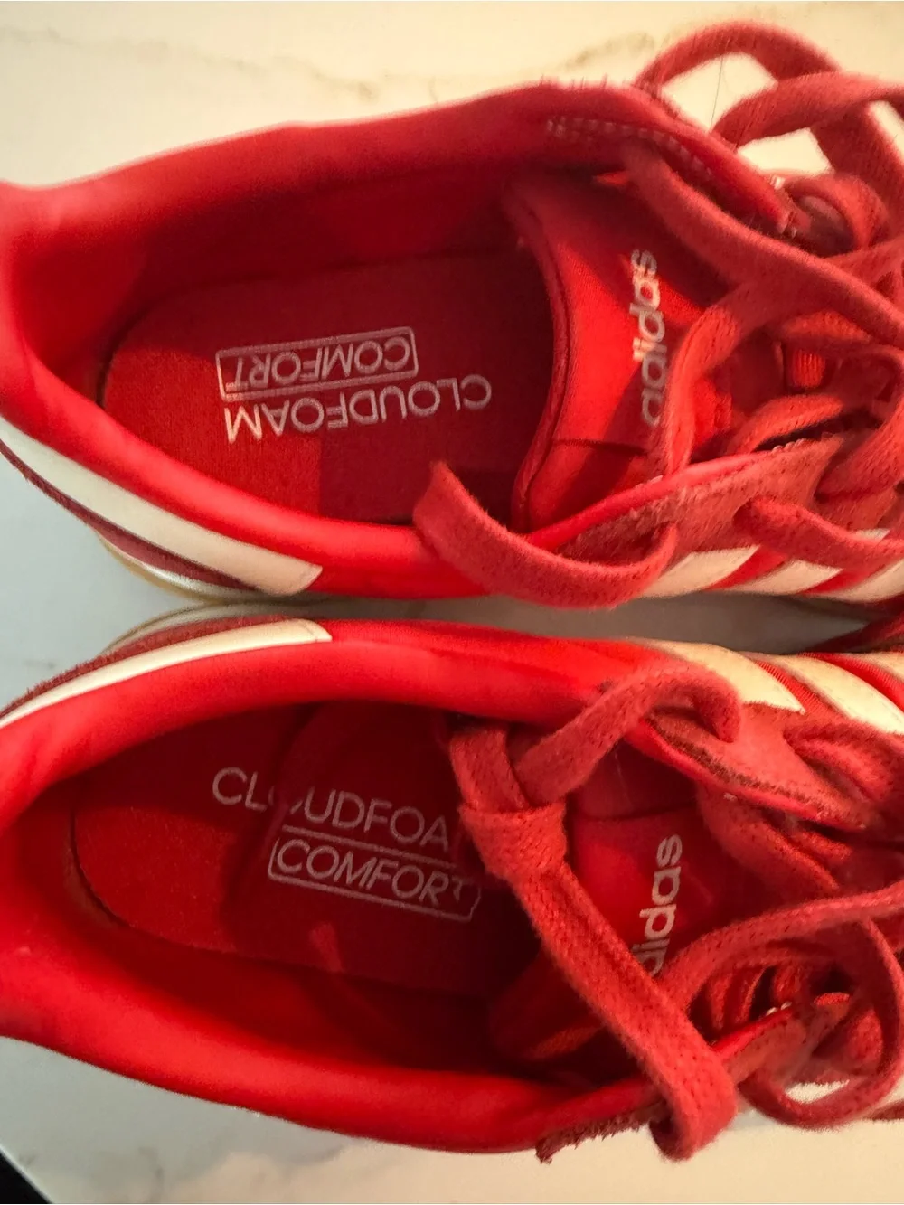 adidas Red Sneakers with White 3-Stripes